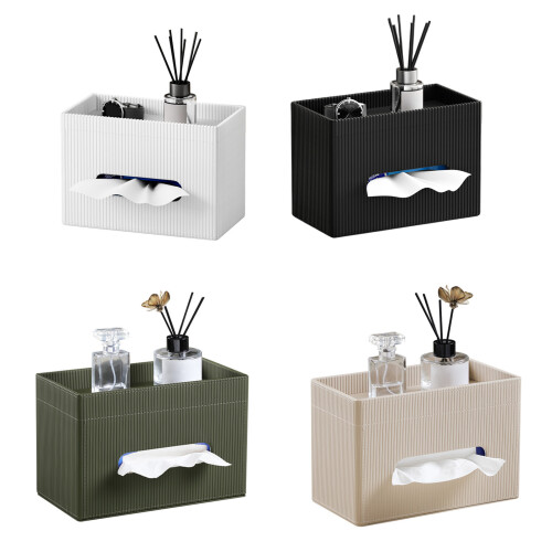 Stylish Rectangular PU Leather Tissue Box Perfect For-Black 1