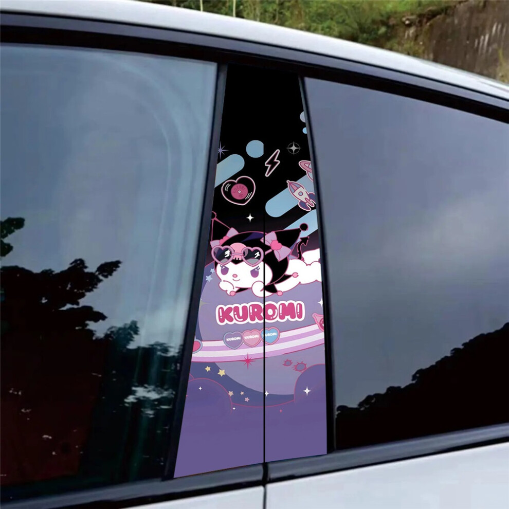 (5#) Auto B Pillar Decor Sticker Kuromi Cartoon Styling Vinyl Decal Pair 4069369533334