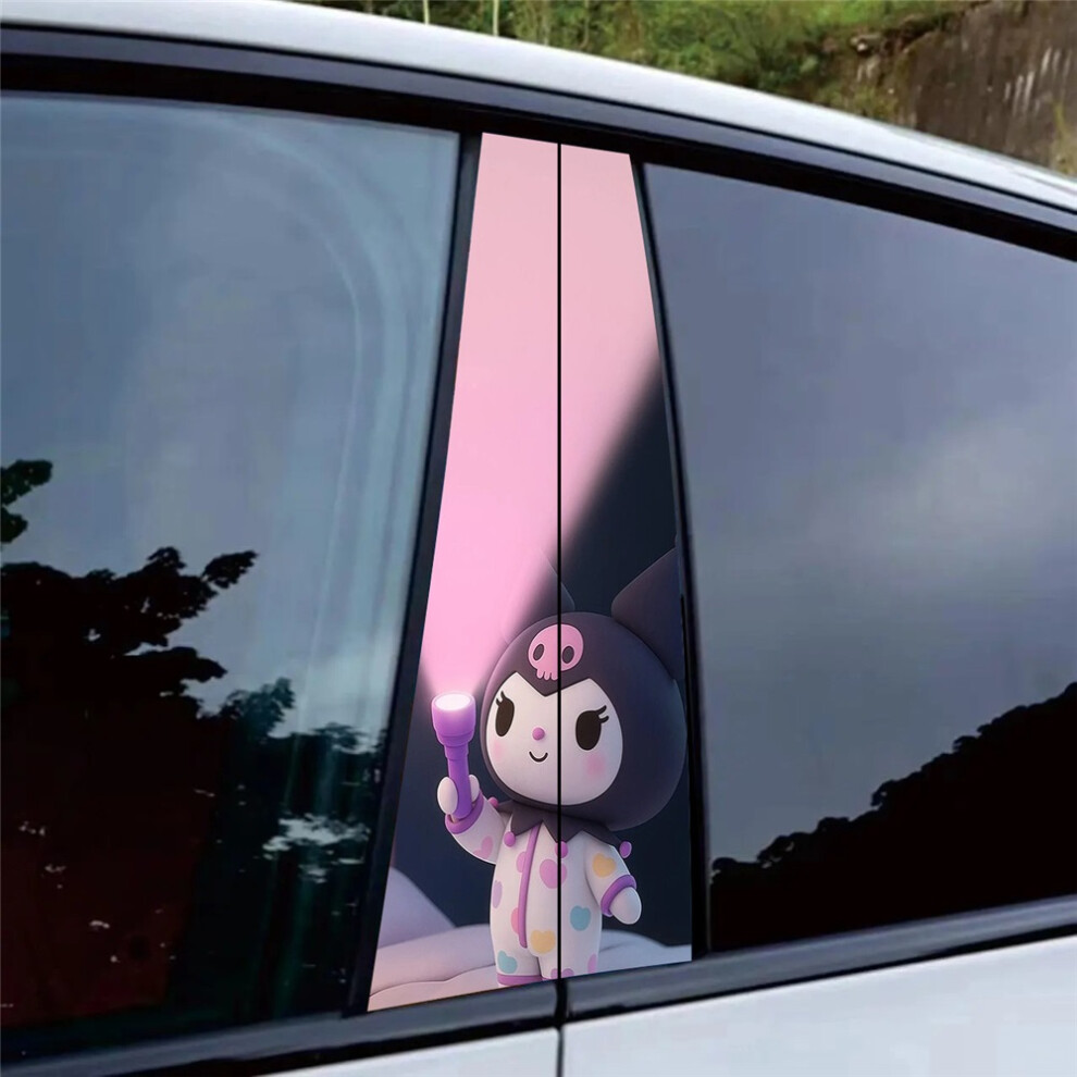(29#) Cute Kuromi Car B Pillar Window Pillar Trim Decal Sticker 1 Pair 4069369532993