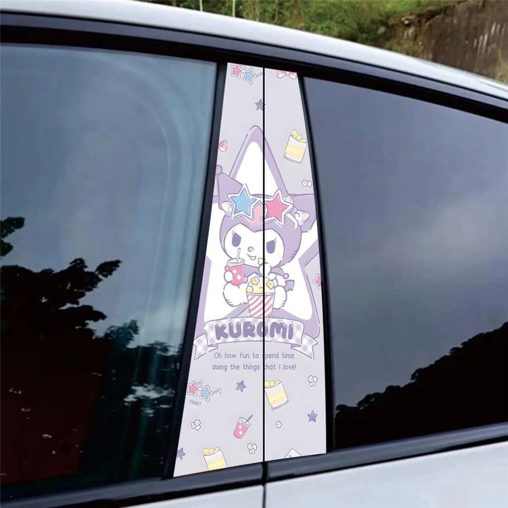 (6#) Cute Kuromi Car B Pillar Window Pillar Trim Decal Sticker 1 Pair 4069369532764