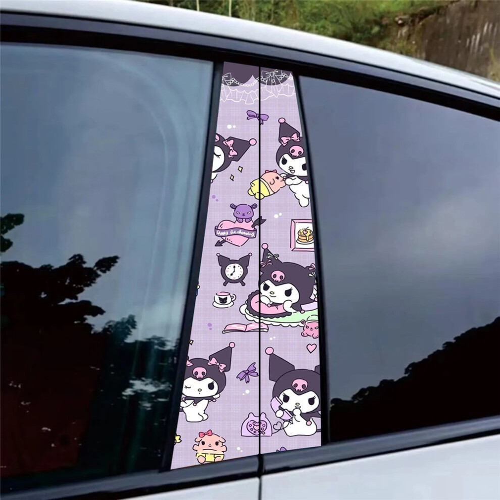 (22#) Auto B Pillar Decor Sticker Kuromi Cartoon Styling Vinyl Decal Pair 4069369533501