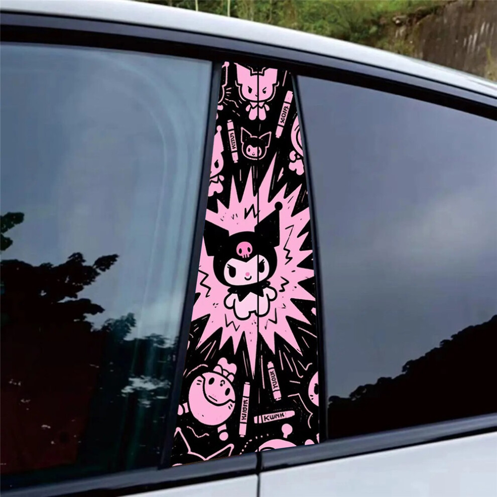 (27#) Auto B Pillar Decor Sticker Kuromi Cartoon Styling Vinyl Decal Pair 4069369533556