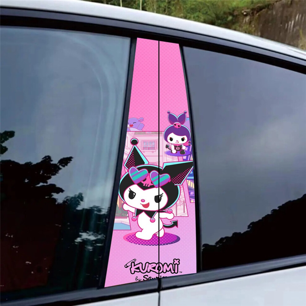 (19#) Auto B Pillar Decor Sticker Kuromi Cartoon Styling Vinyl Decal Pair 4069369533471