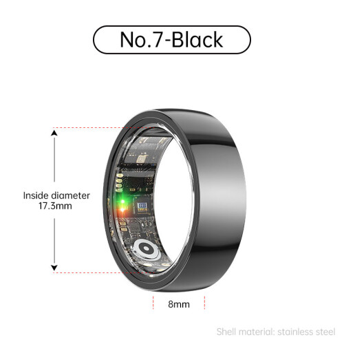 Smart Ring R1000 – Schlafmonitor, Bluetooth 5.0, Blutsauerstoffmonitor Black 7 2