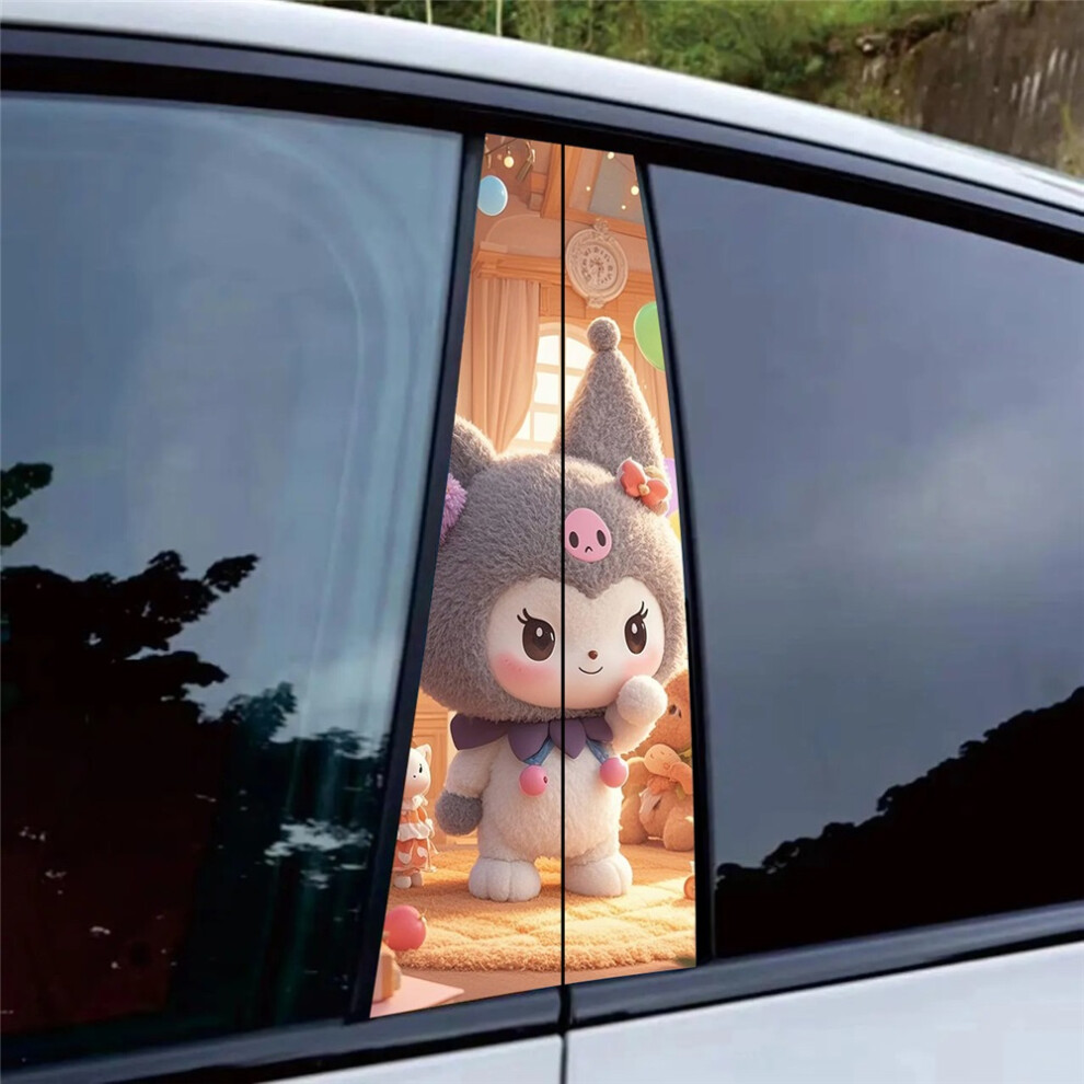 (9#) Kuromi Theme Car B Pillar Waterproof Decor Sticker Auto Vinyl Decal 4069369533082