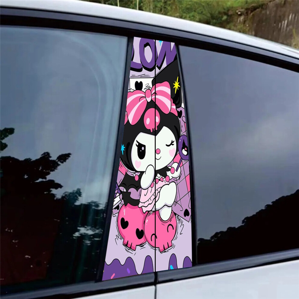 (16#) Kuromi Theme Car B Pillar Waterproof Decor Sticker Auto Vinyl Decal 4069369533150