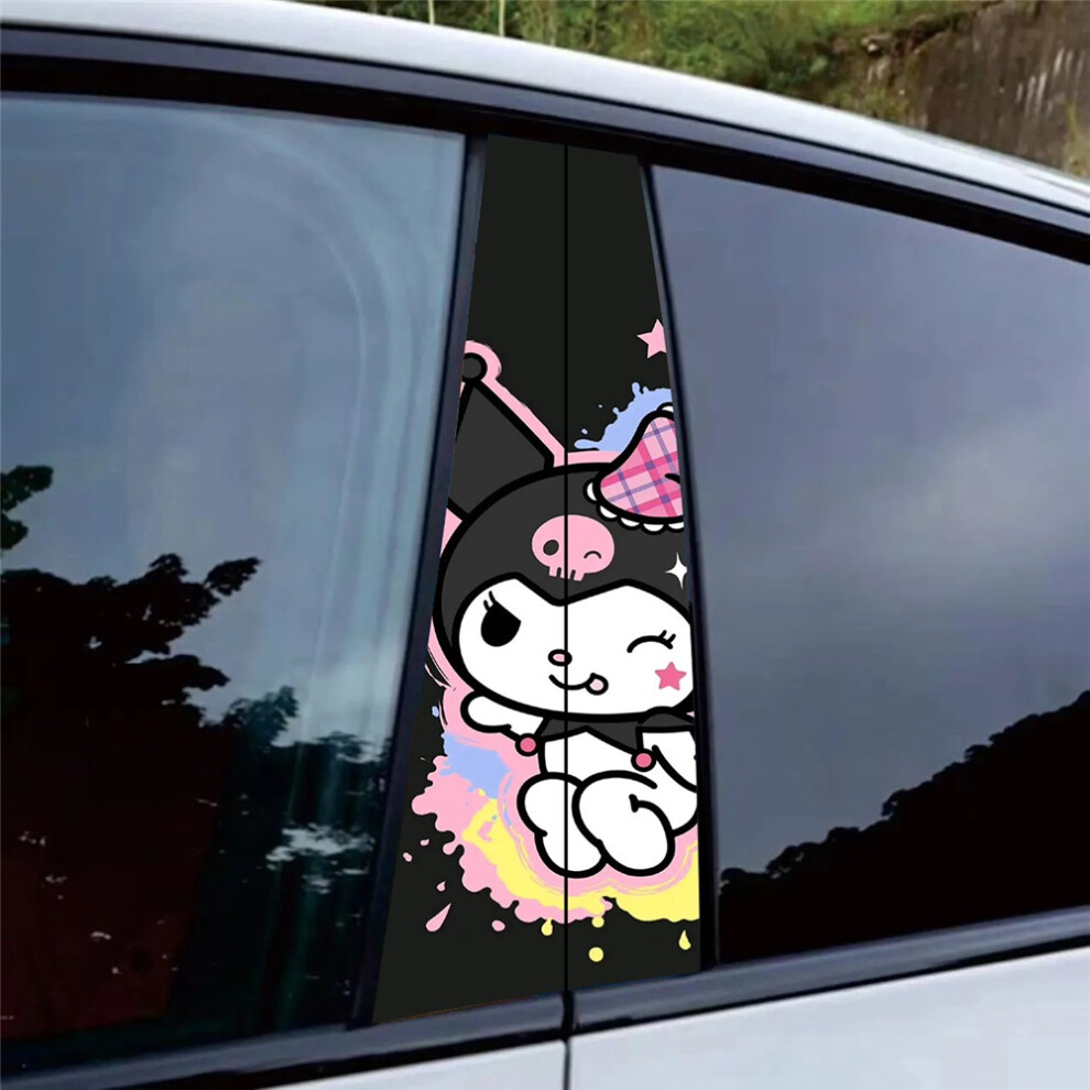 (7#) Kuromi Theme Car B Pillar Waterproof Decor Sticker Auto Vinyl Decal 4069369533068