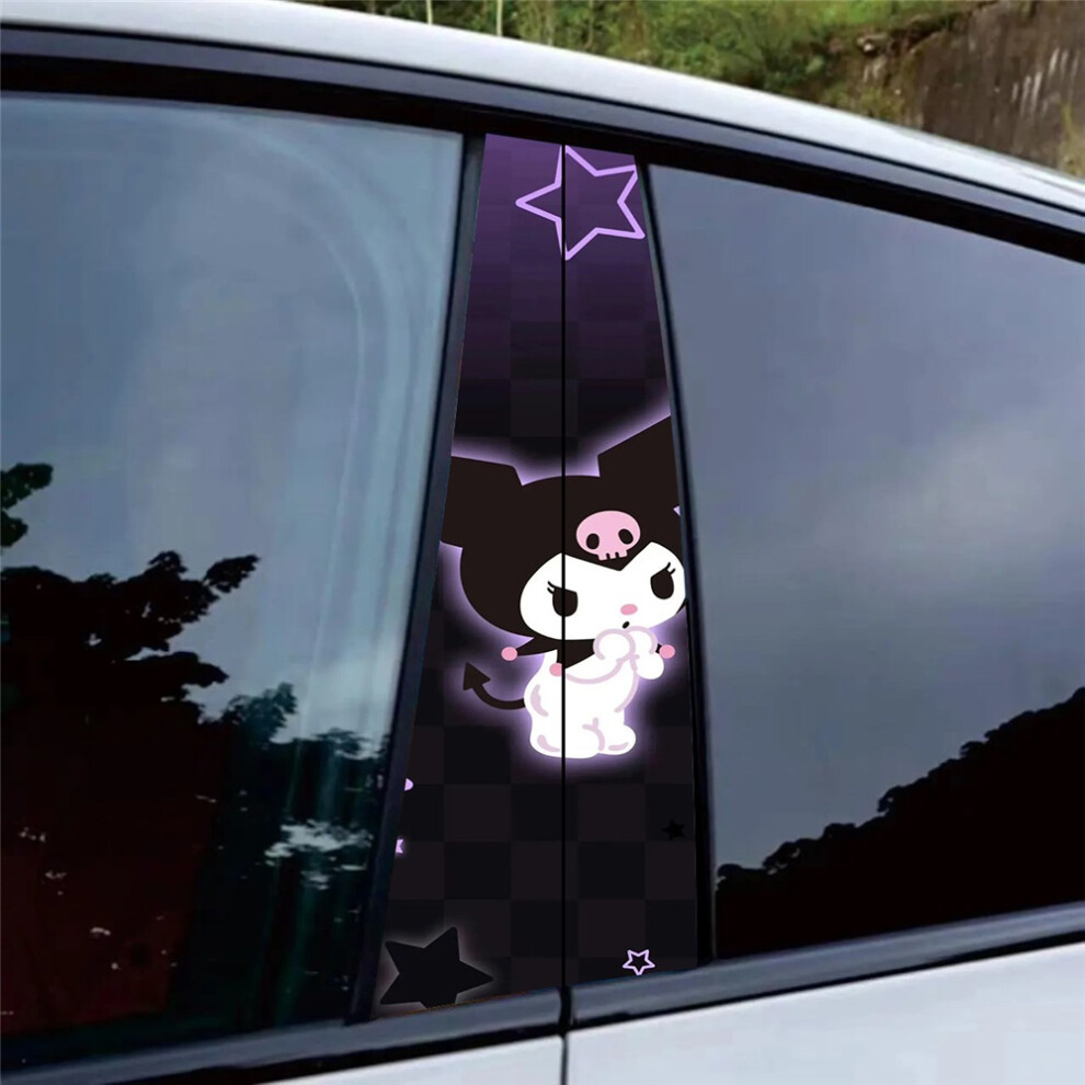 (23#) Kuromi Theme Car B Pillar Waterproof Decor Sticker Auto Vinyl Decal 4069369533228