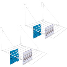2 Pack White Utility Airer | Radiator & Wall Mount Rack