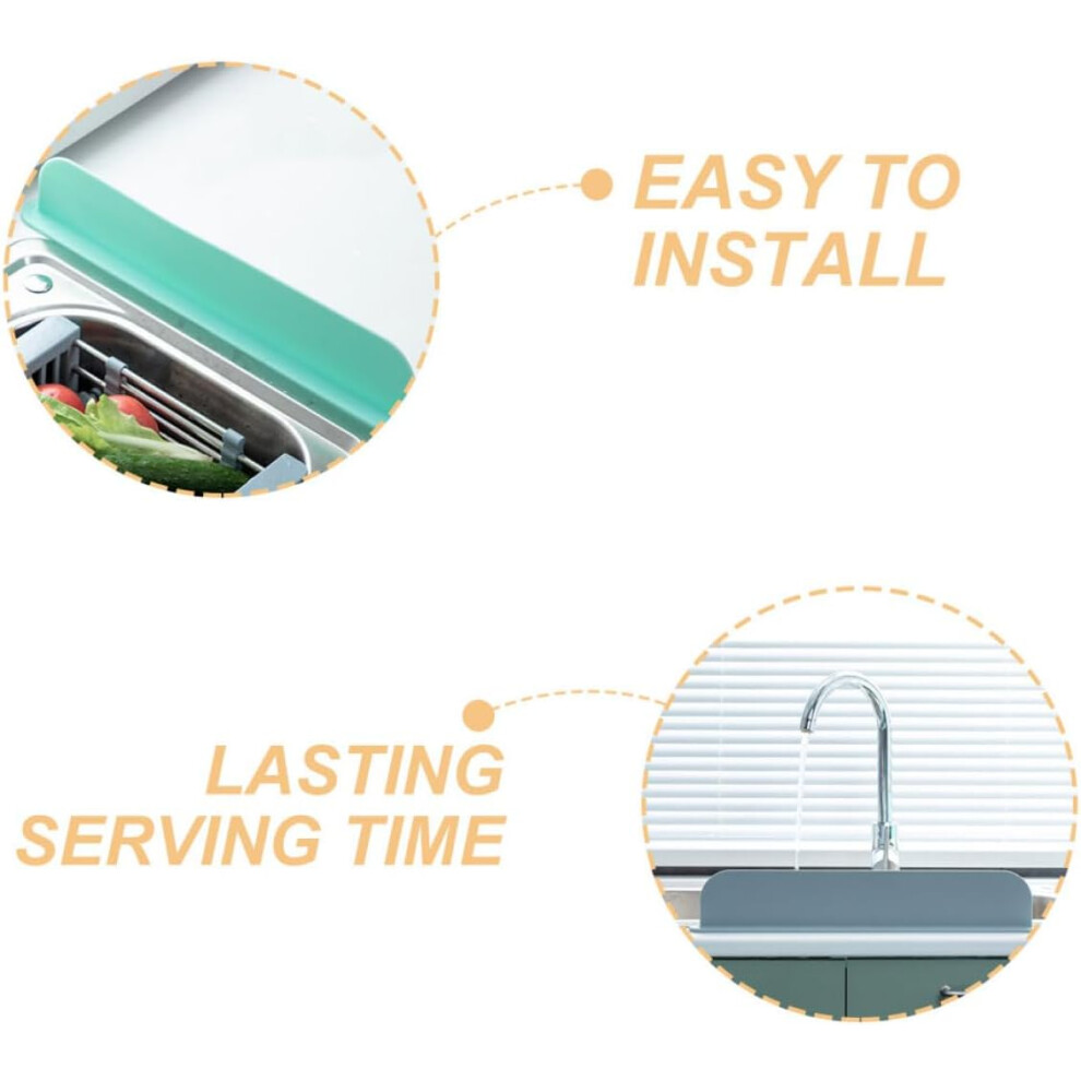 2Pcs Kitchen Baffle Board Silicone Anti-Splash Baffle Compact Simple Shaped Sink Impermeable Guard 5455468317064