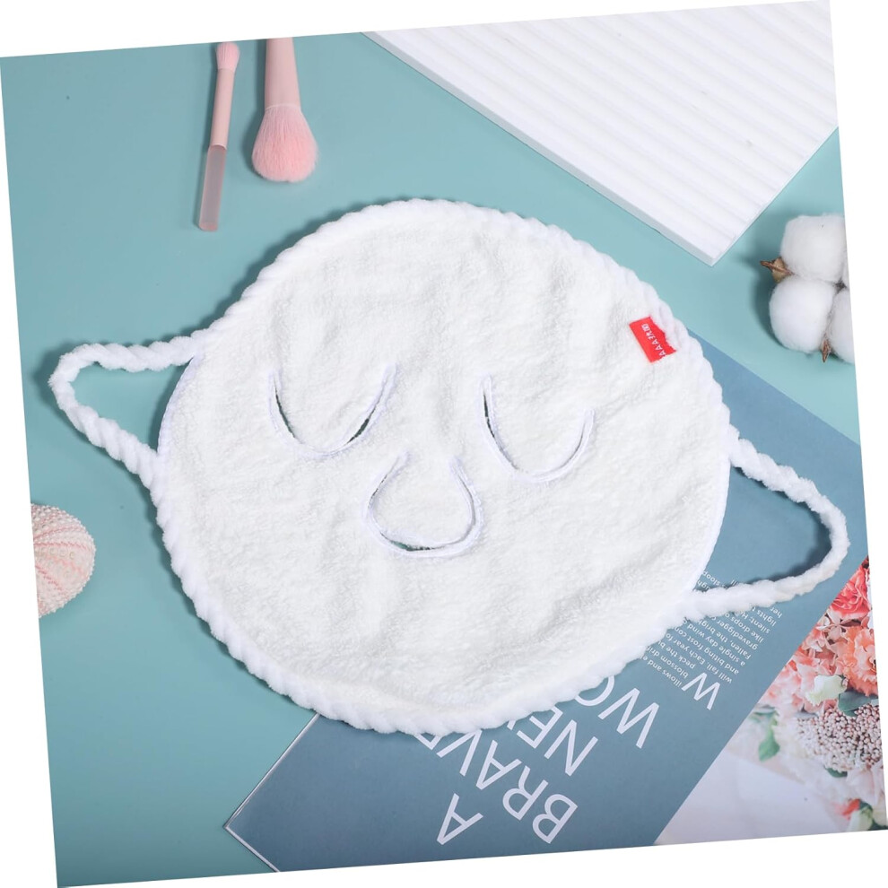 Hkhbjs Coral 2Pcs Fleece Facial Towels 25X25cm Moisturizing Mask Towels Ear Strap For Skin Care And Facial Steaming Women Spa Use