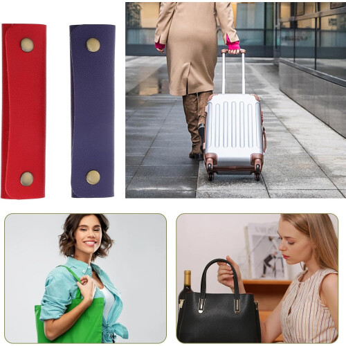 Conjunto de embalagem da alça da bagagem de 2pcs, protetor da tampa da alça da bolsa de couro de 12 polegadas para mala e bolsa 2