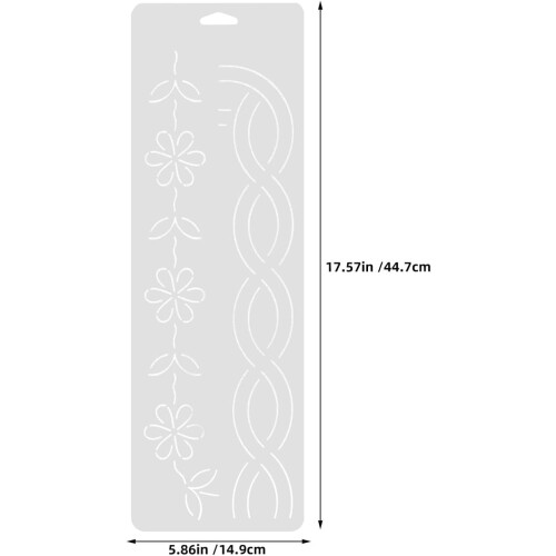 2pcs Cross-Stitch Template Plastic Quilt Pattern Template for Borders and Patterns Patchwork Quilting Stencils Hand Quilting Sewing Crafts 1