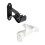 Set of 4 Curtain Stick Support Brackets with Inner-Black 2