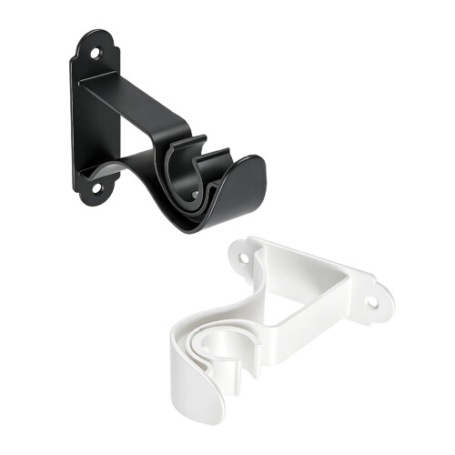 Set of 4 Curtain Stick Support Brackets with Inner-Black 1