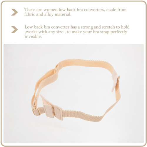 2Pcs Nude Adjustable Low Back Bra Strap Extenders Converter Set Women’S Replacement Bra Accessories 2