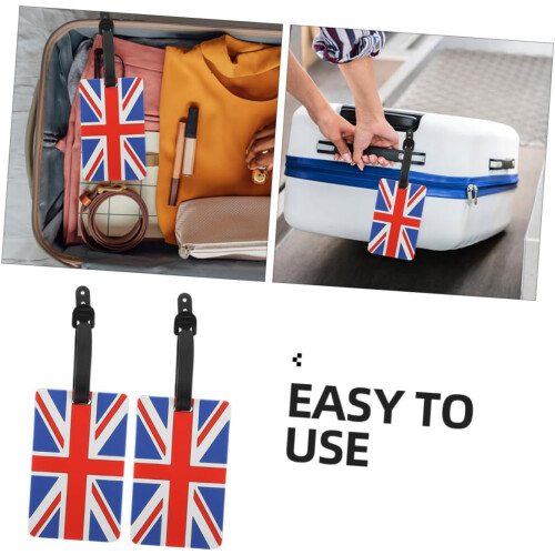 2pcs London Flag Luggage Tags Durable Identification Tags 2
