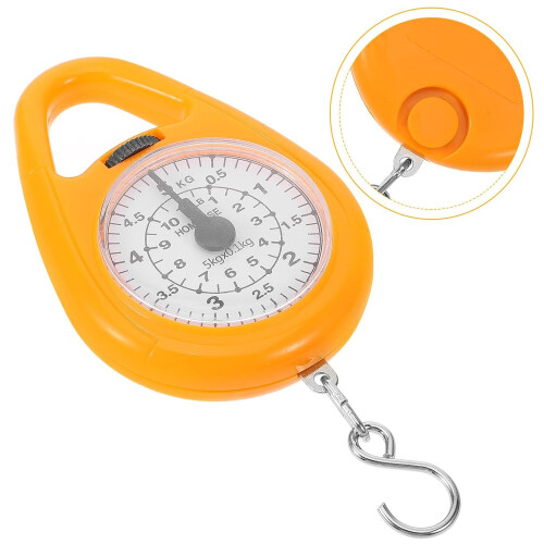 Portable Mini Spring Hanging Scale with Hook Small Orange Luggage Weight Scale 1