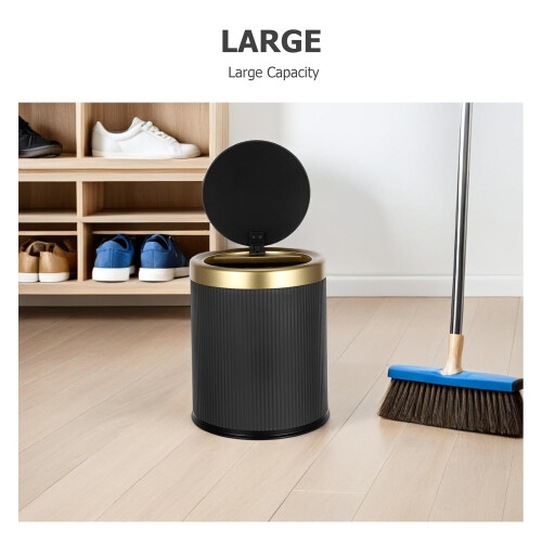 10l Kitchen Waste Basket Self Opening Trash Can Plastic Secure Lid Touchless Experience Modern Design 2