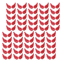 100 Stück mehrfarbige Stoff-Flügel-Applikationen,-Rot