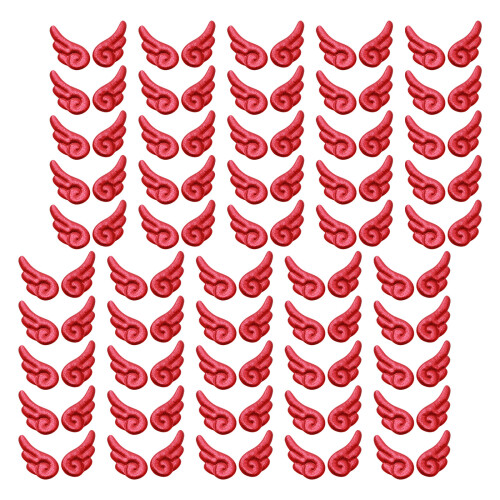 100Pcs Multicolored Fabric Wing Appliques Sewing-Red