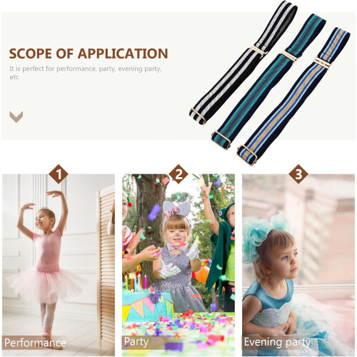 Elastische Kinder-Taillengürtel, 3er-Set, verstellbare, dehnbare Kindergürtel mit Schnalle 2