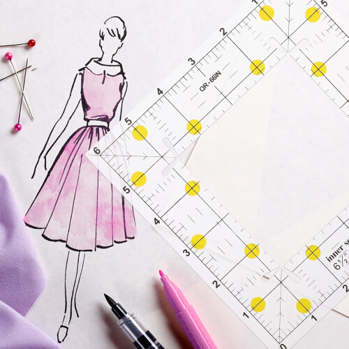 Plastic Sewing Ruler Square Quilting Ruler Data Display Easy to Read Numbers for Quilting and Clothes Making 2