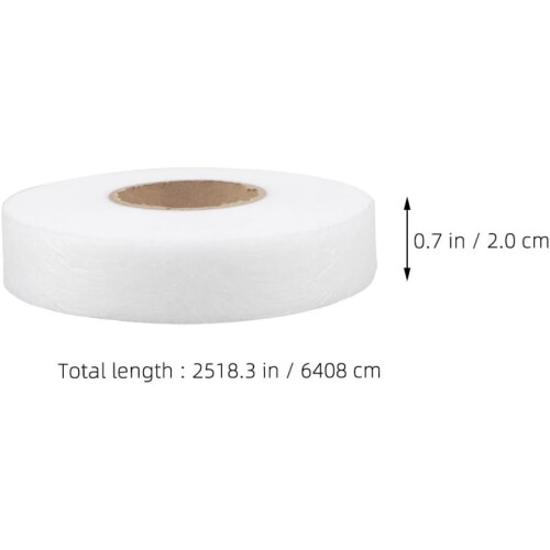 Strykband för kläder och gardiner, fållband 2 cm x 64 m, vit 1