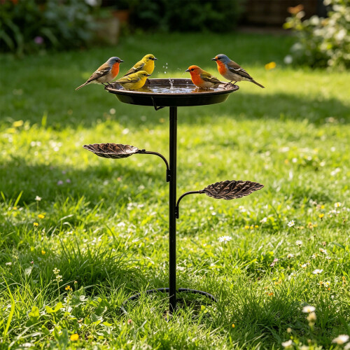 Durable Wrought Iron Feeder And Dish For Backyard Wildlife-1 2