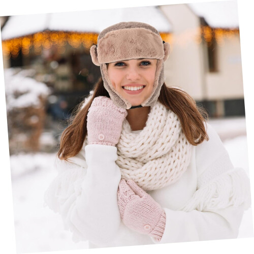 Gorro de algodón cálido para invierno, grueso, con diseño retro y orejeras, gorro protector. 1