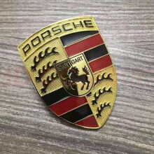 Porsche-Klassiker: Gelbes Motorhaubenemblem, Logo, Emblem