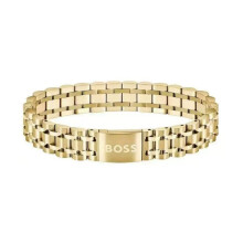 Bracelet pour homme en acier inoxydable doré, chaîne à maillons classique, jonc en métal poli pour un usage quotidien et professionnel