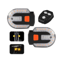 Oplaadbaar fietsachterlicht met richtingaanwijzers, USB-opladen, afstandsbediening, 5 lichtstanden, gescheiden richtingaanwijzers, wate