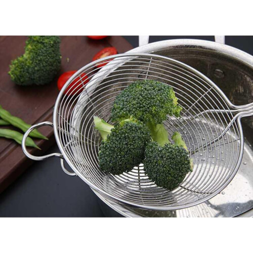 Stainless Steel Colander Spoon Long Handle Strainer with Ergonomic Handle Quick Separation 1