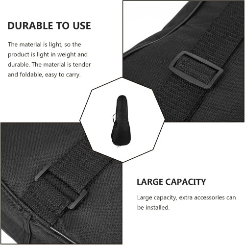 21 polegadas Ukulele saco bolsa de armazenamento leve impermeável Oxford pano algodão moderno design simples preto 2