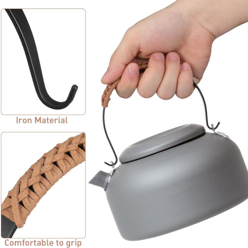 Ergonomic Teapot Handle Kettle Replacement Handle Iron with Fleece Fabric Easy to Install Prevent Burning Hands 2