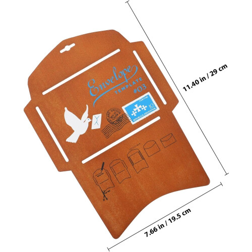 Wooden Envelope Stencil Template DIY Craft Tool Hollow Out Envelope Making Template 1