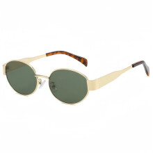 Sonnenbrille - Trendy - Oval - UV400 - Metall - Unisex - Gold und Grün