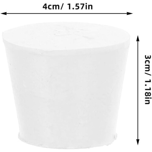 22pcs Solid Tapered Rubber Stoppers Lab Seal Plugs High Temperature Resistant White Rubber Bungs 1