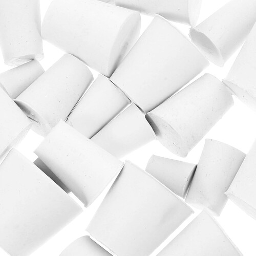 22pcs Solid Tapered Rubber Stoppers Lab Seal Plugs High Temperature Resistant White Rubber Bungs 2
