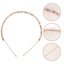 Tiara de aleación dorada con diamantes de imitación para bodas (1 unidad)