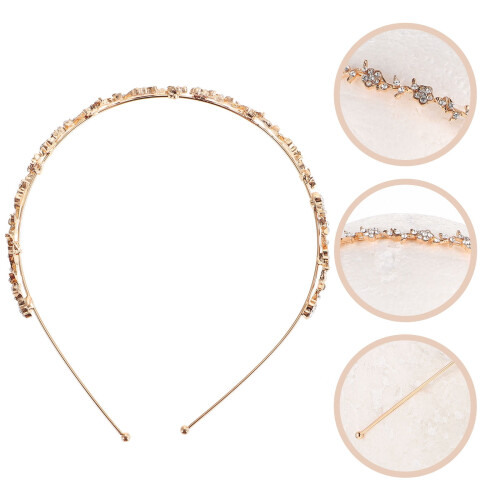 Couronne de mariée en alliage doré et strass