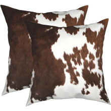 Fodere per cuscini con stampa mucca, 2 pezzi, 45x45 cm, in cotone felpato