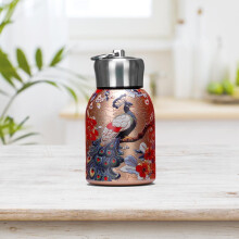 Bouteille d'eau isotherme en acier inoxydable à motif paon 300