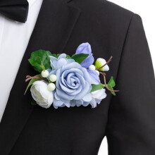 Herre Bourgogne & Sort Lomme Boutonniere 15,5 cm x 13,5 cm