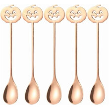 Ensemble de cuillères en acier inoxydable en forme de citrouille (5 pièces)