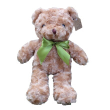 Ours en peluche kaki décoré d'un nœud, 30 cm