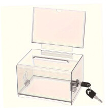 Clear Donation Box with Lock Portable Storage Jar