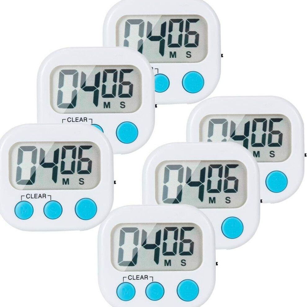 Digital Kitchen Timer with Memory Function 6 Pack