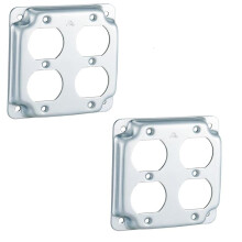 Couvercles de boîtes électriques en alliage de zinc, 10 x 10 cm (4 x 4 pouces), lot de 2